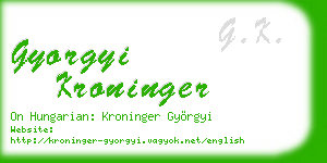 gyorgyi kroninger business card