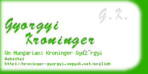 gyorgyi kroninger business card